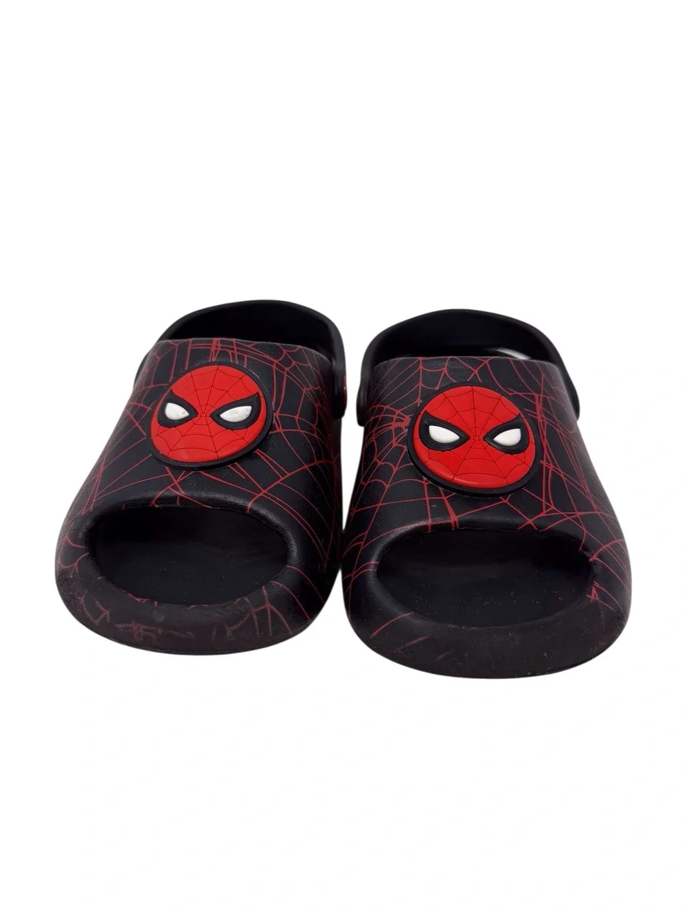 Spider-man Slip On Black And Red Clog Style Sandals Child Size 10
